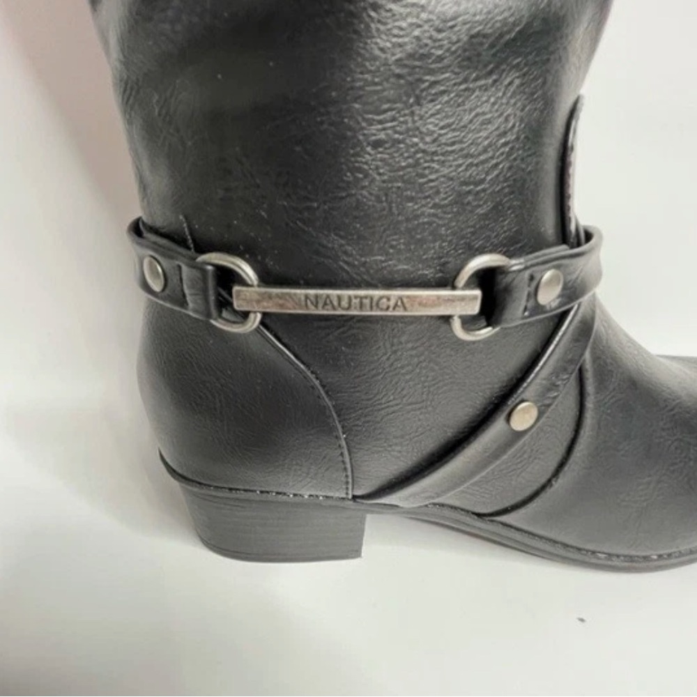 Nautica Black/ cognac Knee High Boots. - Picture 3 of 4